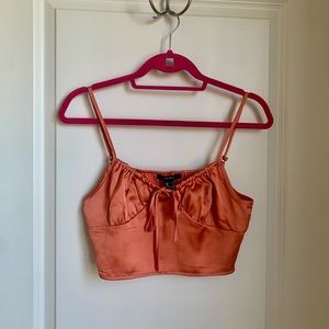 Forever 21 satin coral crop top